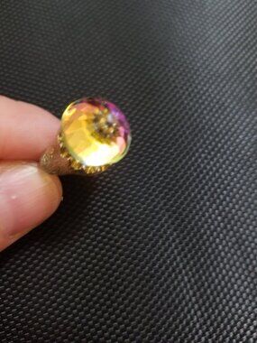 Exceptionally Rare: Antique Furr-RealLooker Fire-Crystal Adjustable (OS) Ring